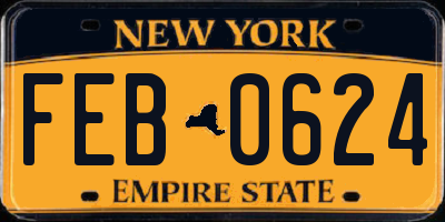 NY license plate FEB0624