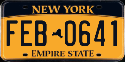 NY license plate FEB0641