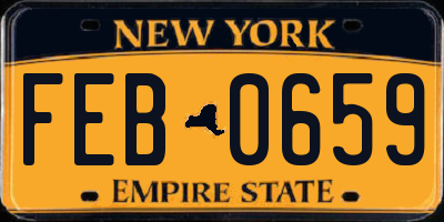 NY license plate FEB0659