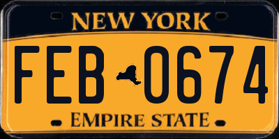 NY license plate FEB0674