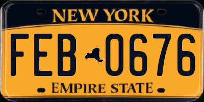 NY license plate FEB0676