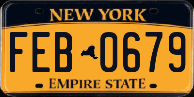 NY license plate FEB0679