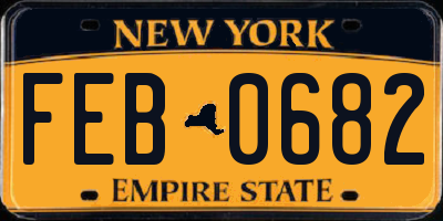 NY license plate FEB0682