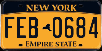 NY license plate FEB0684