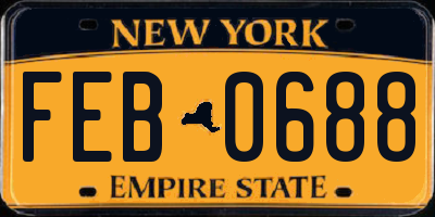 NY license plate FEB0688