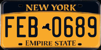 NY license plate FEB0689