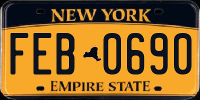 NY license plate FEB0690