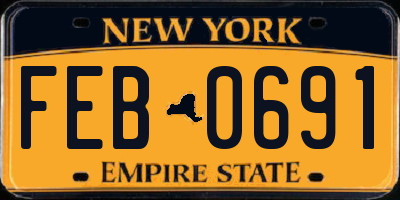 NY license plate FEB0691