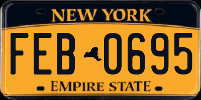 NY license plate FEB0695