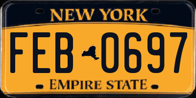 NY license plate FEB0697