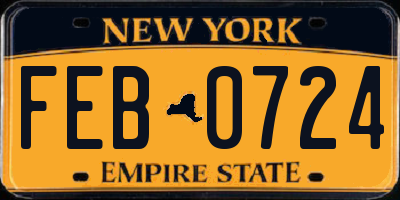 NY license plate FEB0724