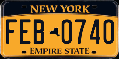 NY license plate FEB0740