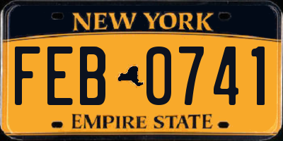 NY license plate FEB0741
