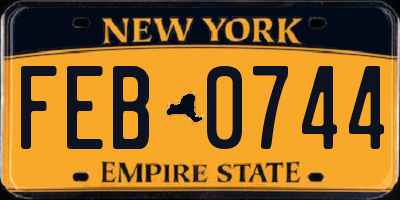 NY license plate FEB0744