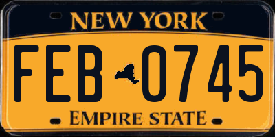 NY license plate FEB0745
