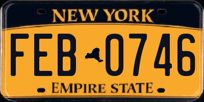 NY license plate FEB0746