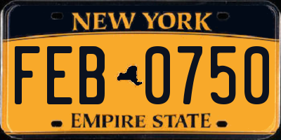 NY license plate FEB0750