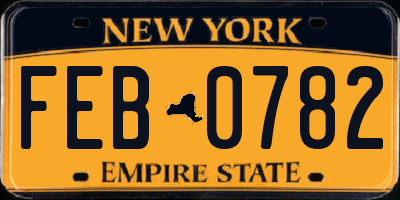 NY license plate FEB0782
