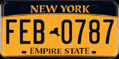 NY license plate FEB0787