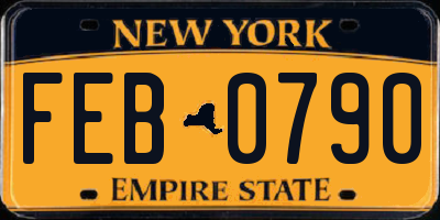 NY license plate FEB0790