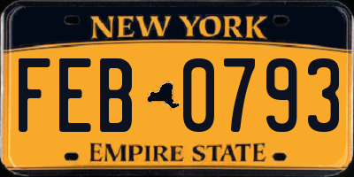 NY license plate FEB0793