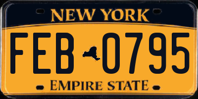 NY license plate FEB0795