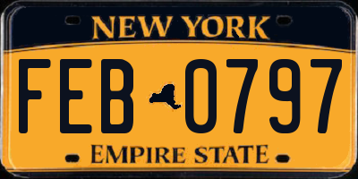 NY license plate FEB0797