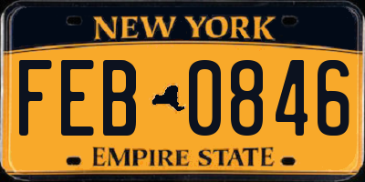 NY license plate FEB0846