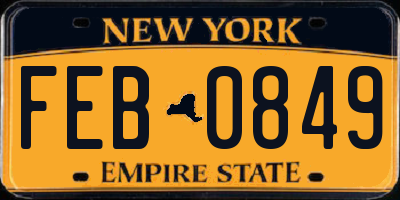 NY license plate FEB0849