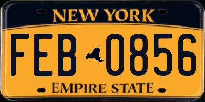 NY license plate FEB0856