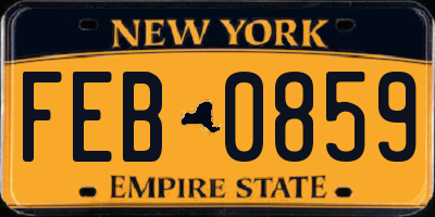 NY license plate FEB0859