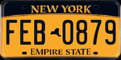 NY license plate FEB0879