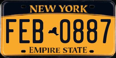 NY license plate FEB0887