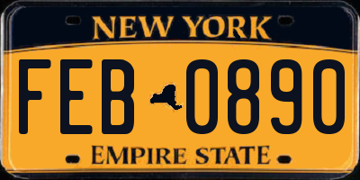 NY license plate FEB0890