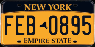 NY license plate FEB0895