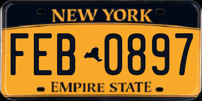 NY license plate FEB0897