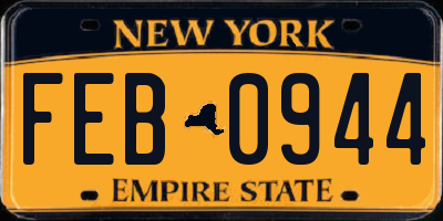 NY license plate FEB0944