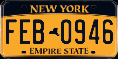 NY license plate FEB0946