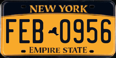 NY license plate FEB0956