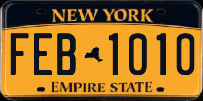 NY license plate FEB1010