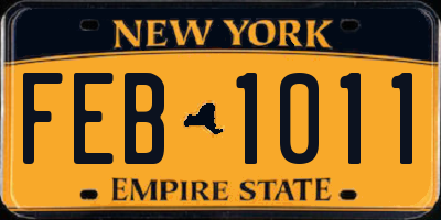 NY license plate FEB1011