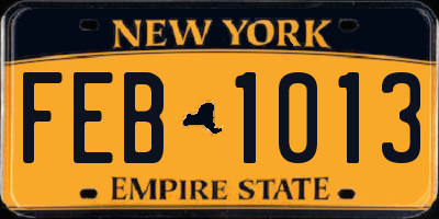 NY license plate FEB1013