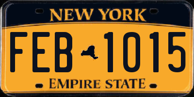 NY license plate FEB1015