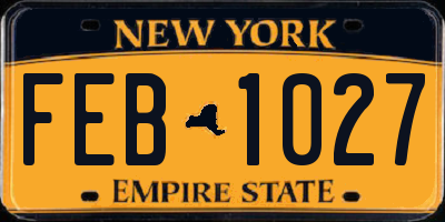 NY license plate FEB1027