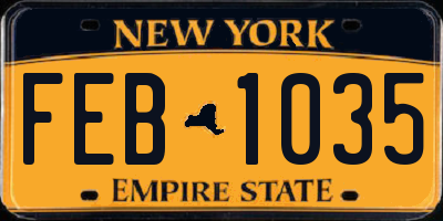 NY license plate FEB1035