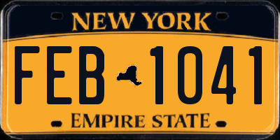 NY license plate FEB1041