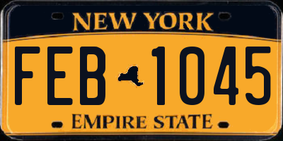 NY license plate FEB1045
