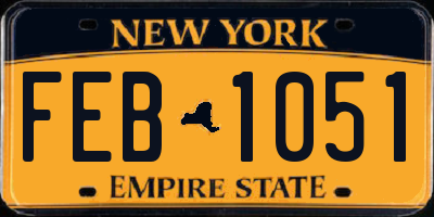 NY license plate FEB1051