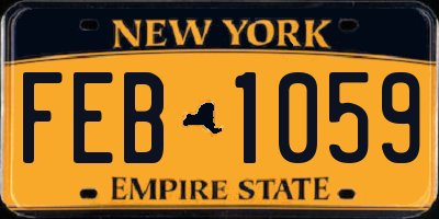 NY license plate FEB1059