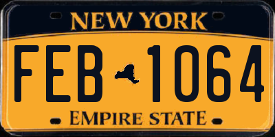 NY license plate FEB1064